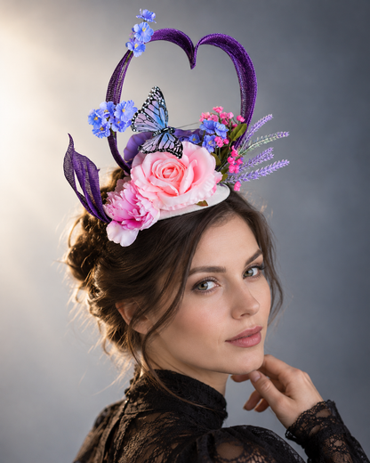 Purple Heart Bloom Fascinator