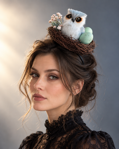 Woodland Owl Nest Fascinator