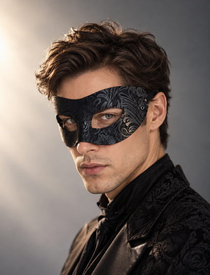 Midnight Damask Masquerade Mask