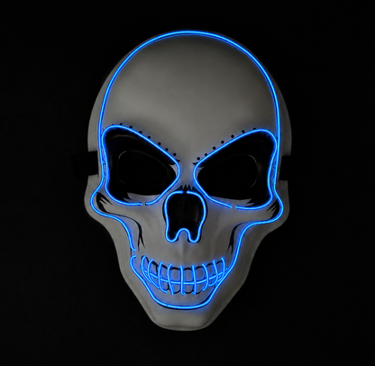 Neon Skull Glow -  Blue LED Mask