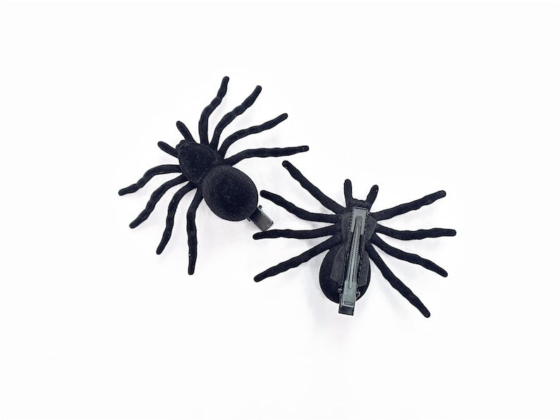 Spider Hair Clip Pair - Black