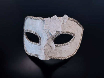 Baroque Masquerade Mask For Men - Ivory/Gold