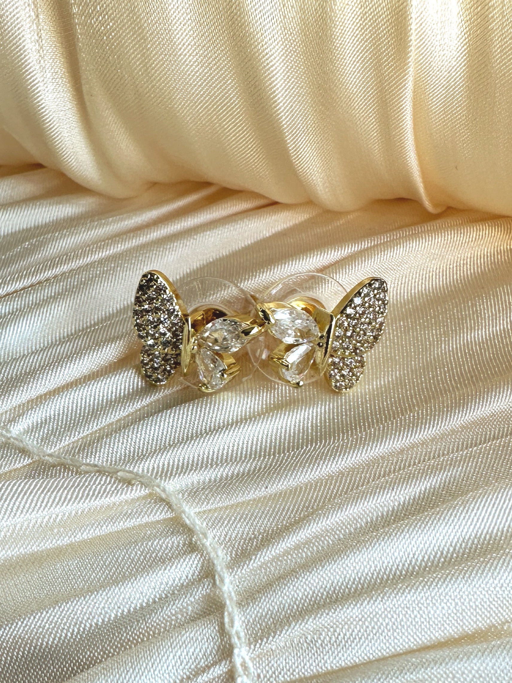 Crystal Butterfly Stud Earrings