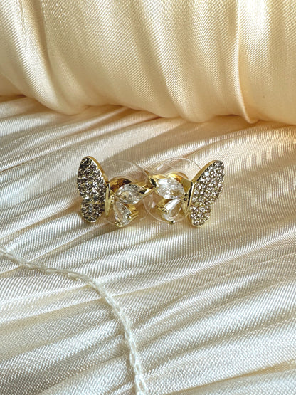 Crystal Butterfly Stud Earrings