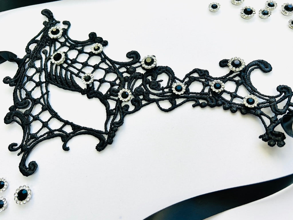 Midnight Web Gothic Lace Masquerade Mask