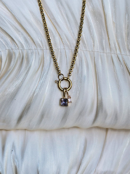 Elara Dual Charm - Necklace (Light Purple/ Opal)