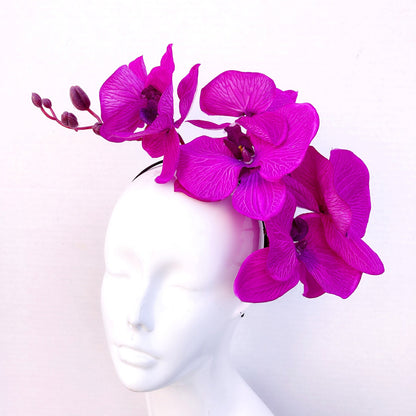 Fuchsia orchid fascinator.