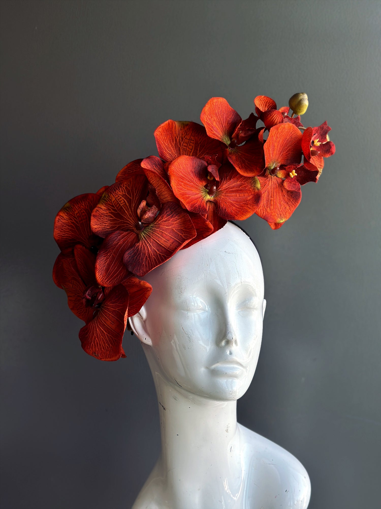 Orchid Fascinator - Orange