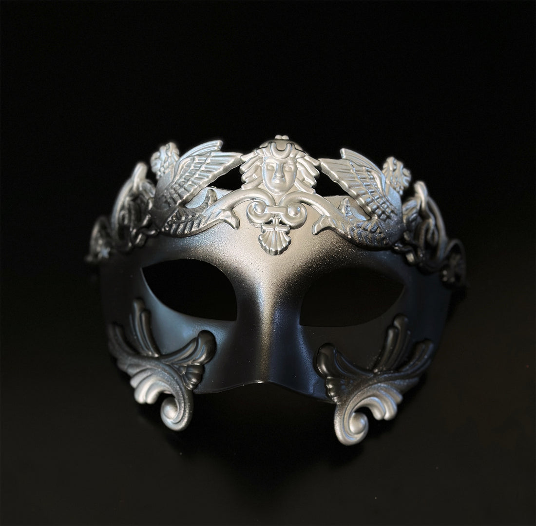 Silver charcoal masquerade men&