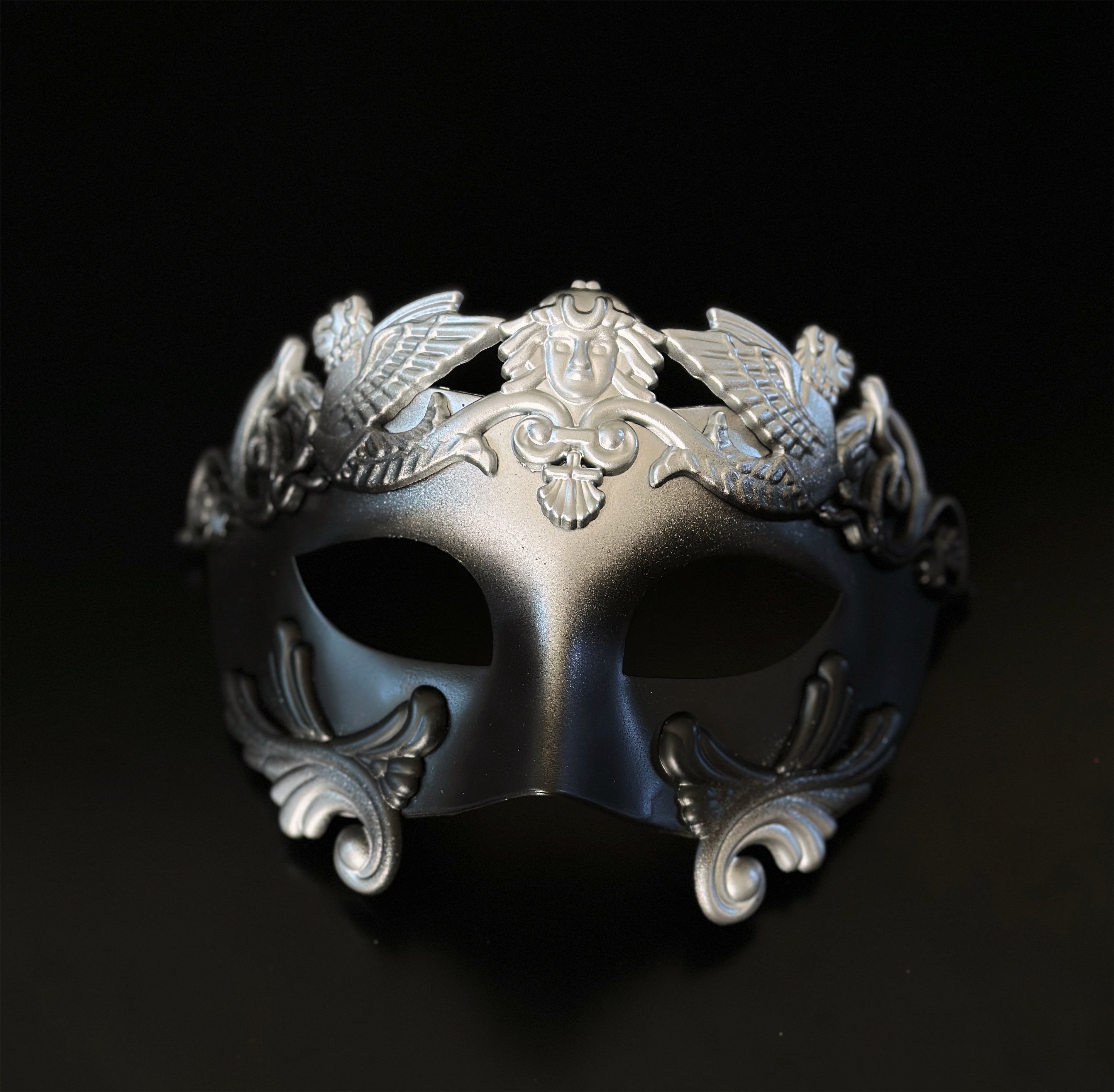 Silver charcoal masquerade men&