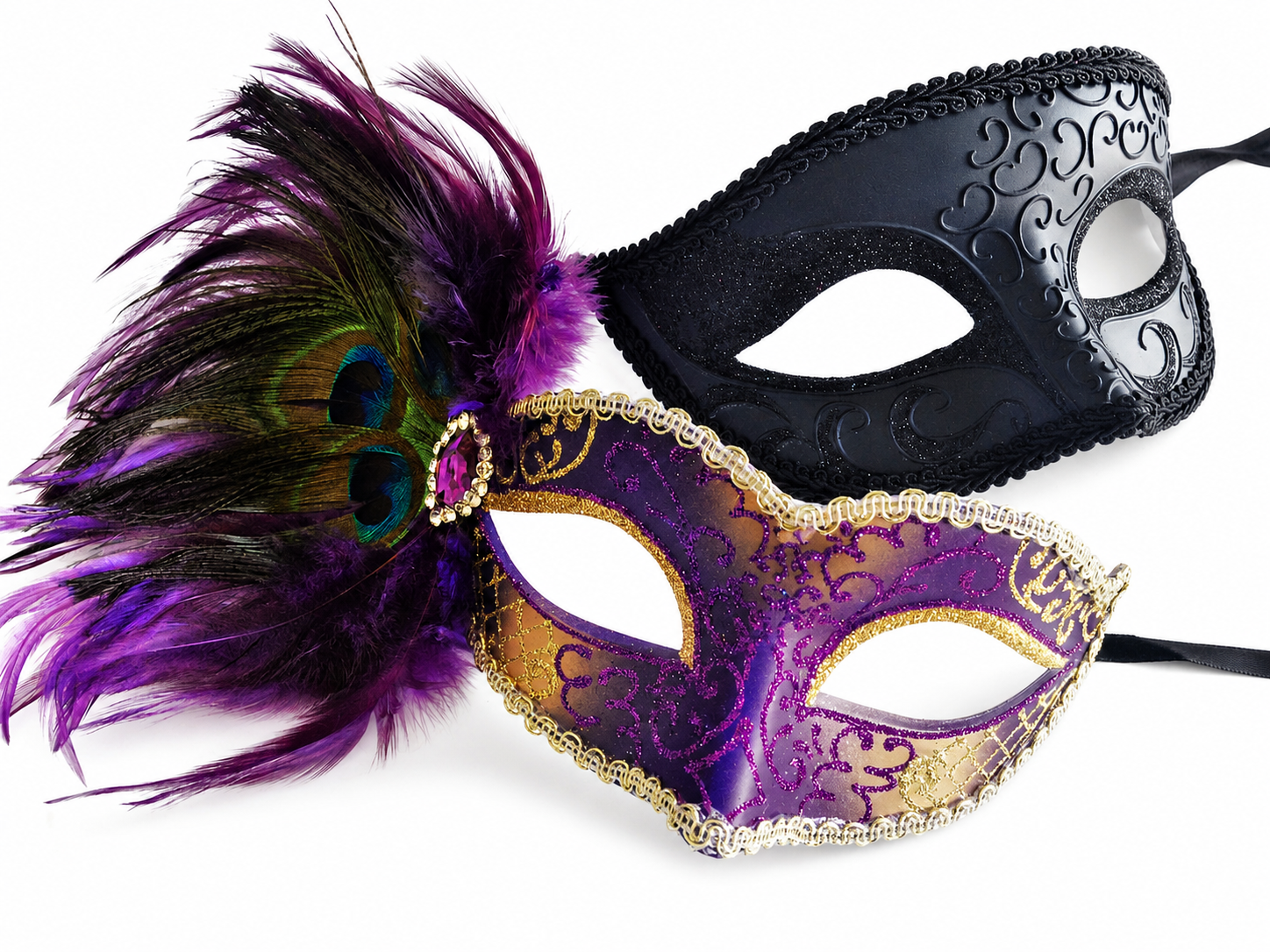 Amethyst Plumage Peacock Mask