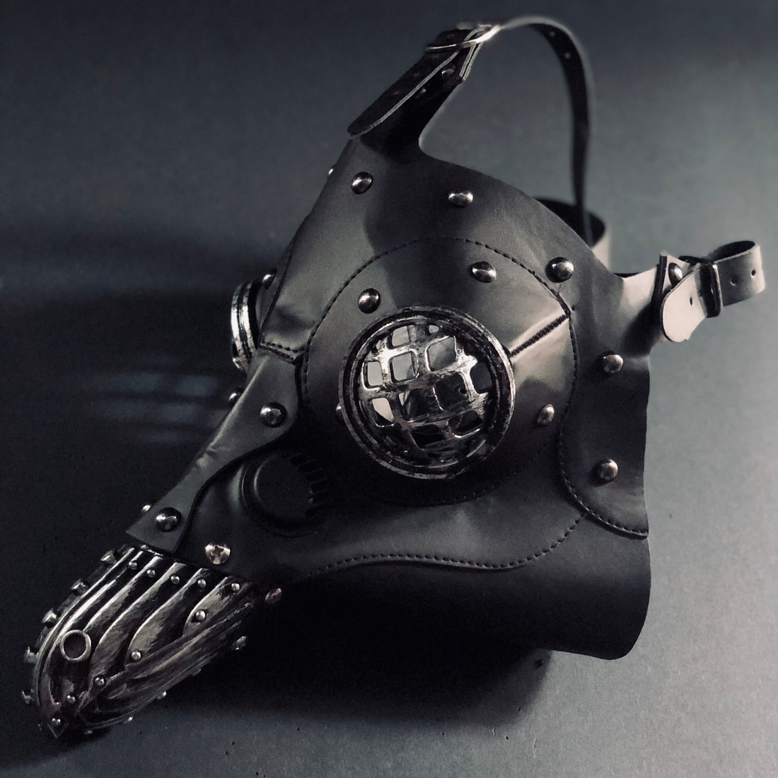 Grid black eye plague masquerade mask