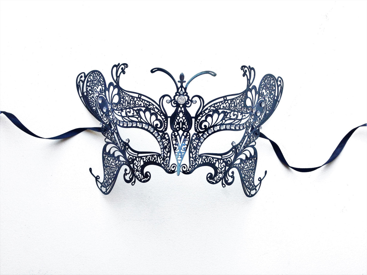 Filigree Butterfly Mask - Black