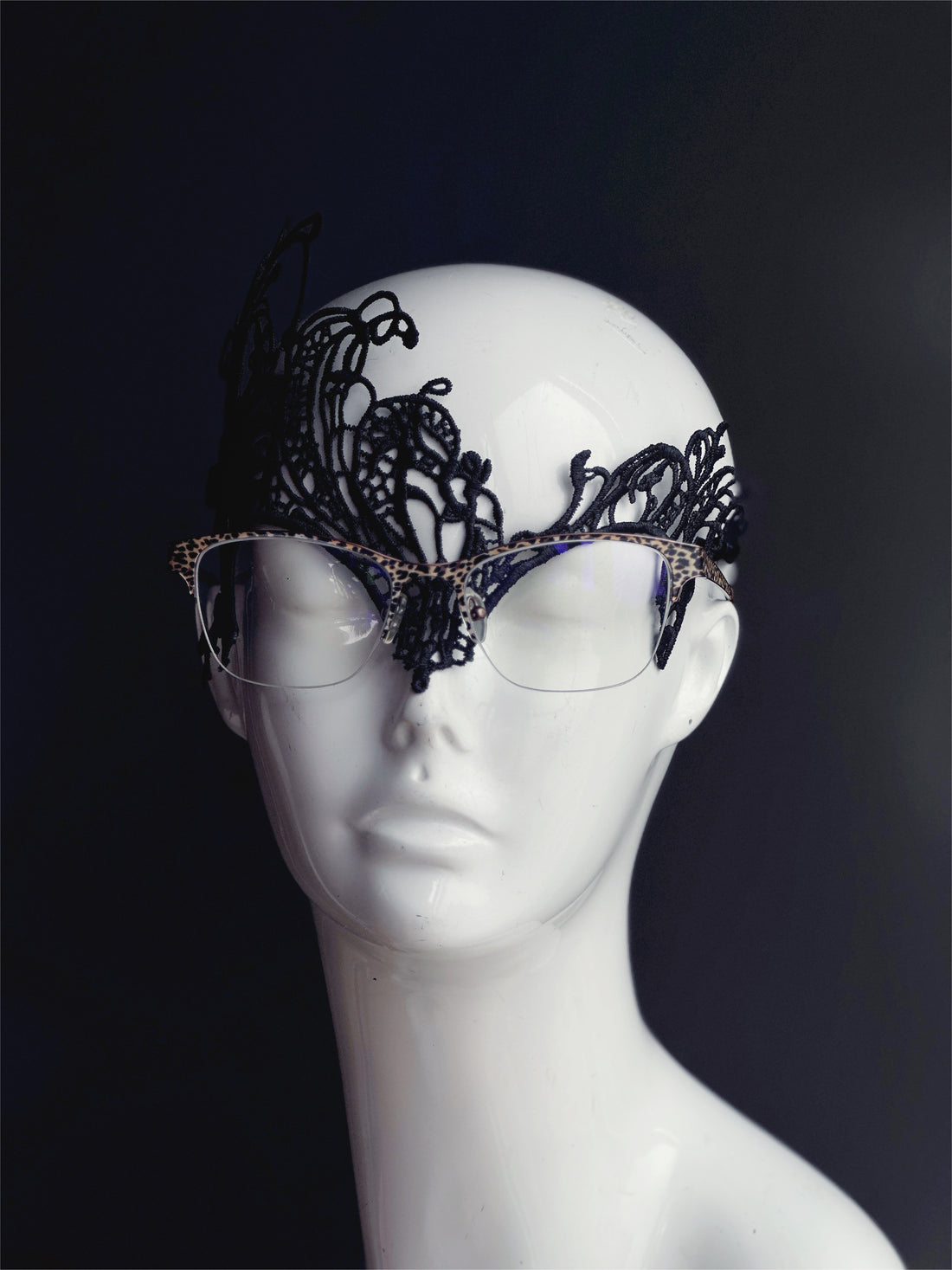 Eyeglasses Lace Mask - Black