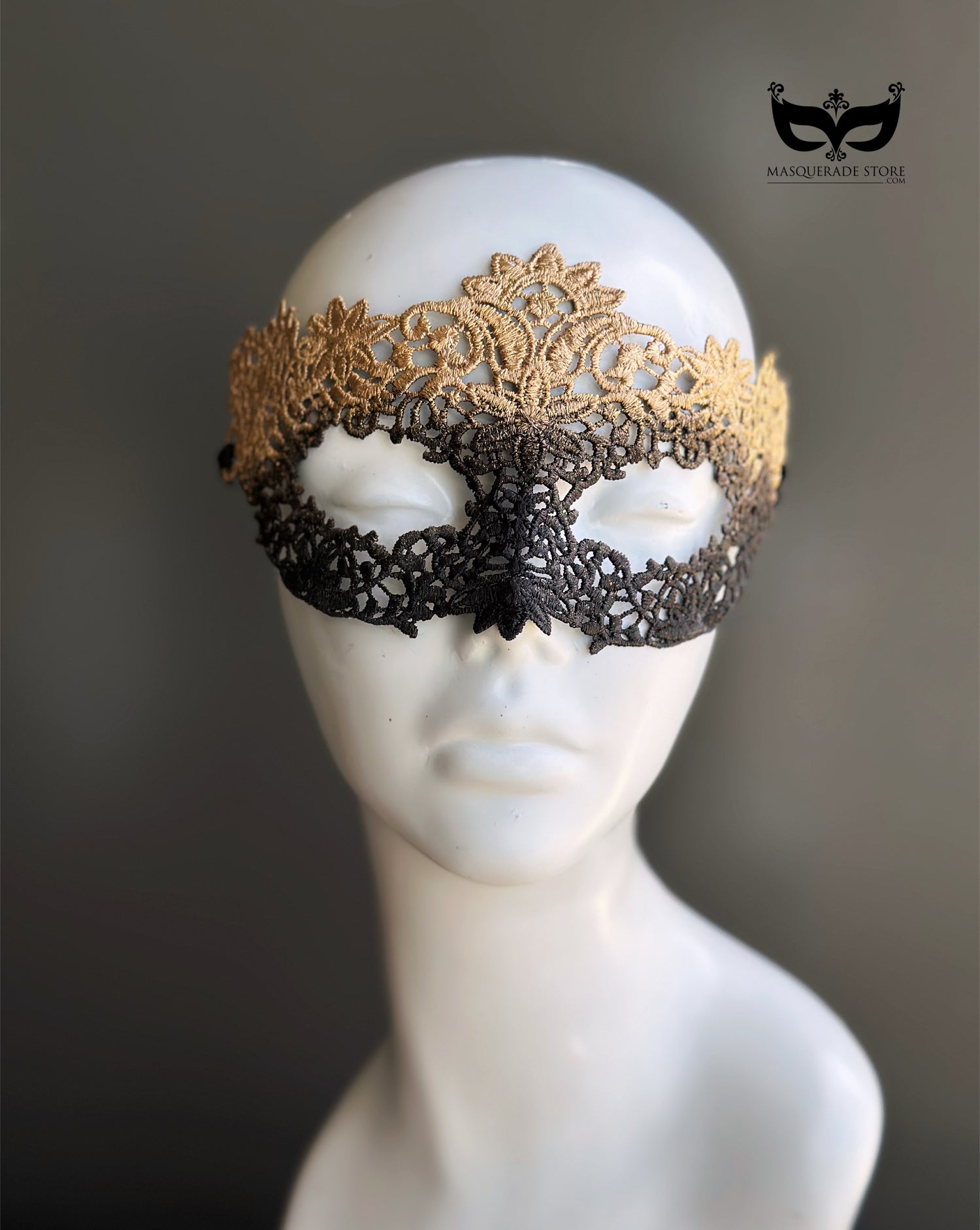 Gilded Shadow Lace Mask