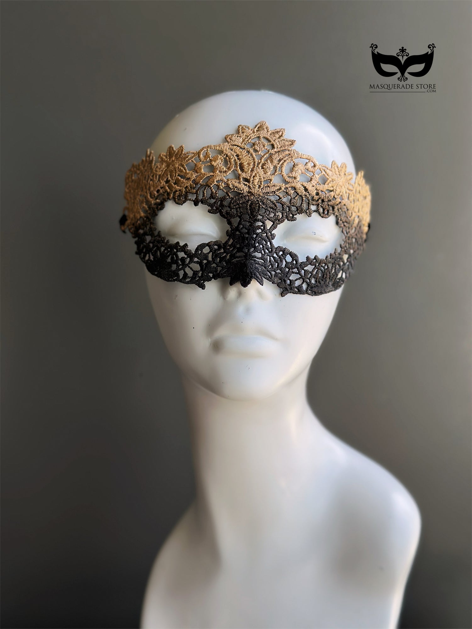 Gilded Shadow Lace Mask