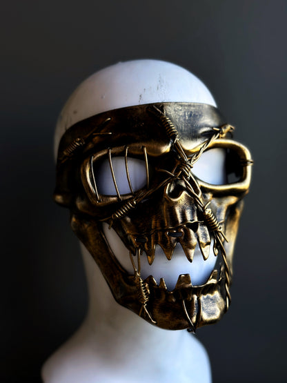 Full Face Skull Mask - Gold