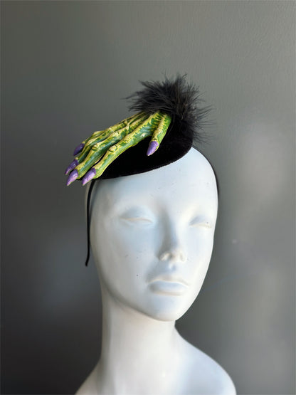 Green Spell Witch Hand Fascinator