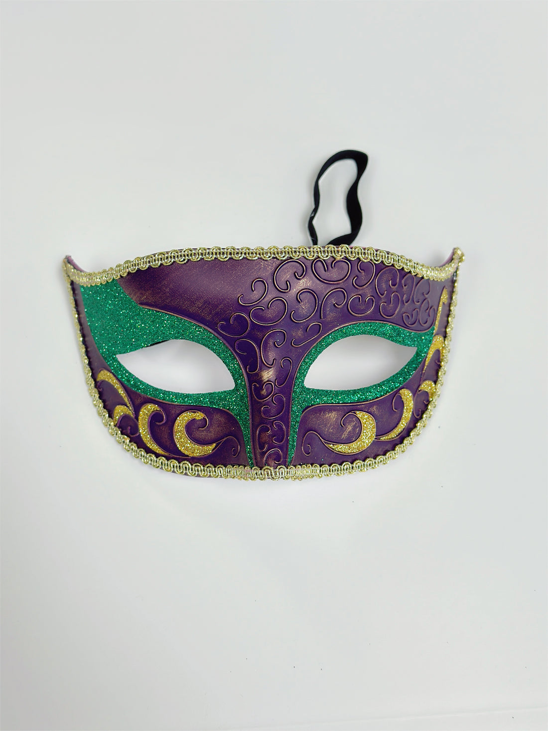 Mens Mardi Gras Mask - Purple/Gold/Green