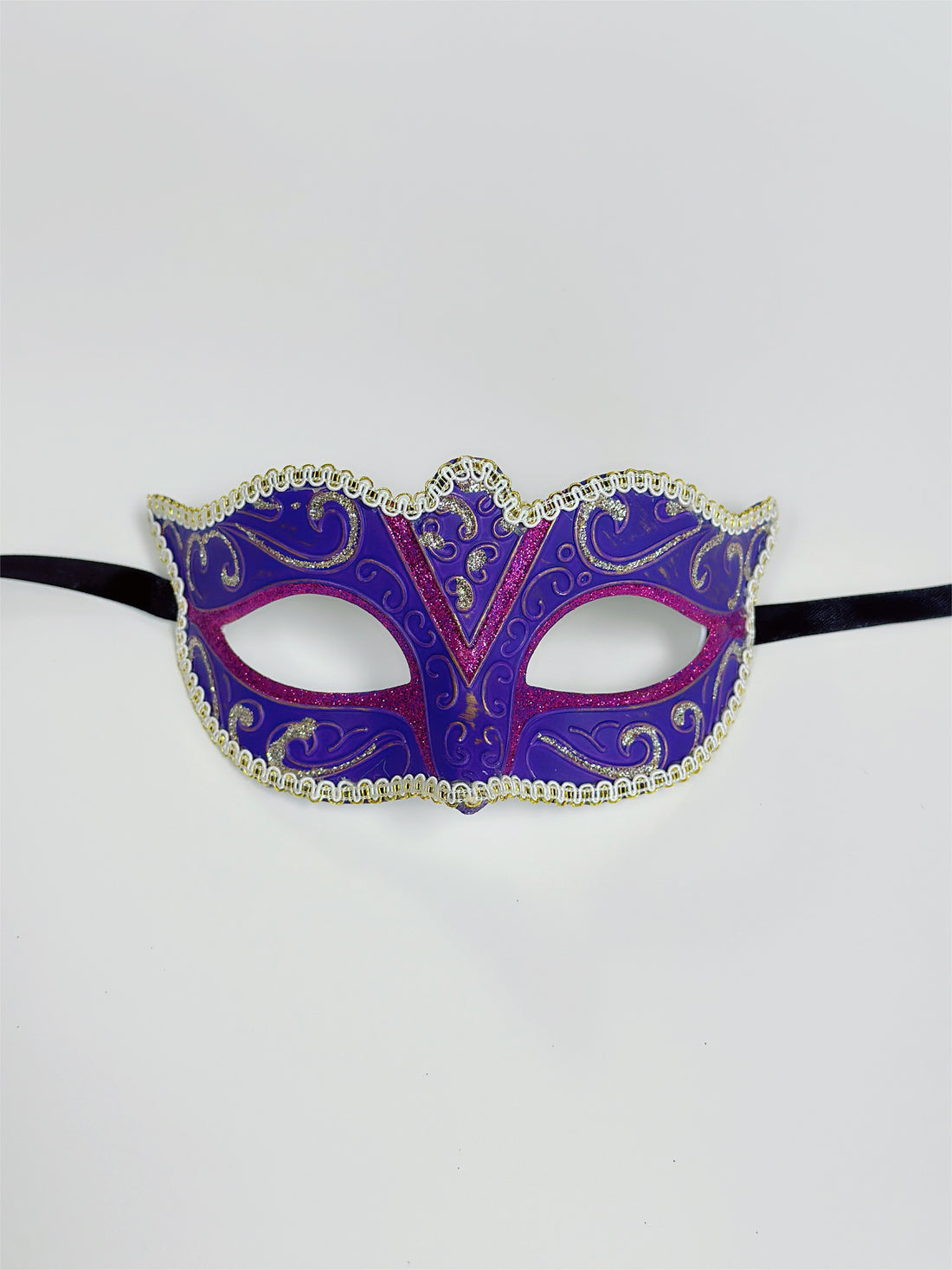 Mardi Gras Mask – Purple Pink &amp; Gold Glitter