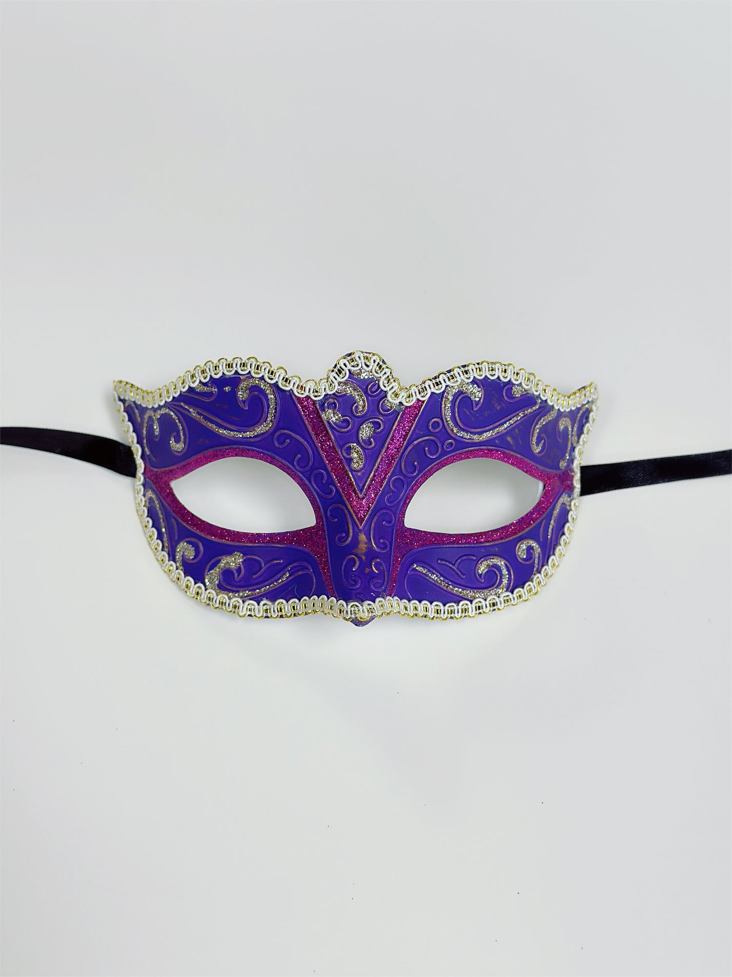 Mardi Gras Mask – Purple Pink &amp; Gold Glitter