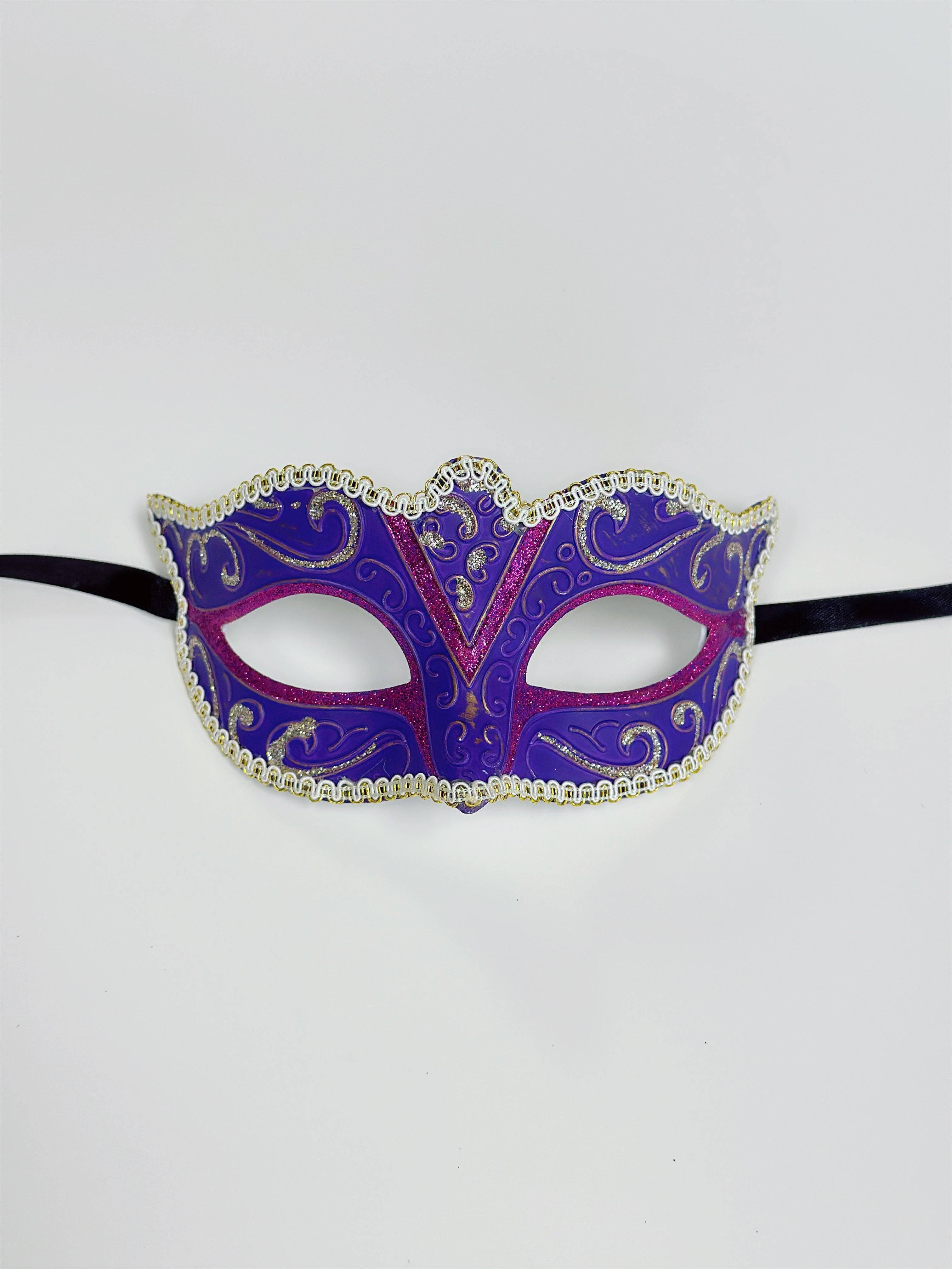 Mardi Gras Mask – Purple Pink &amp; Gold Glitter
