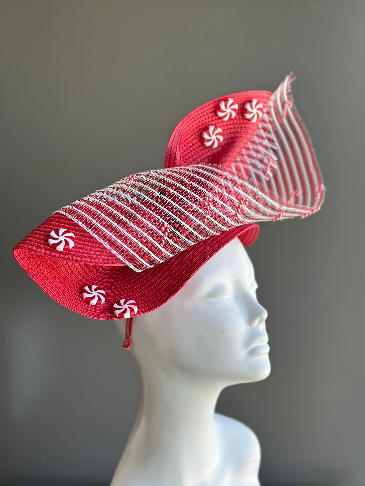 Peppermint Twist Holiday Fascinator