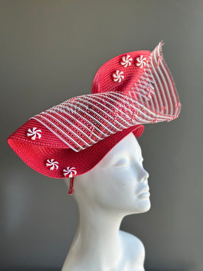 Peppermint Twist Holiday Fascinator