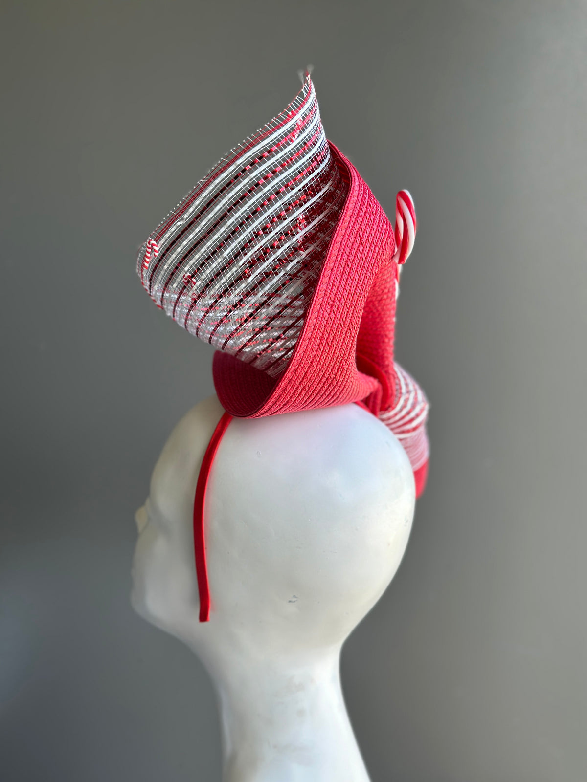 Peppermint Twist Holiday Fascinator