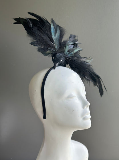 Raven Headpiece – Black Feather Crow Fascinator