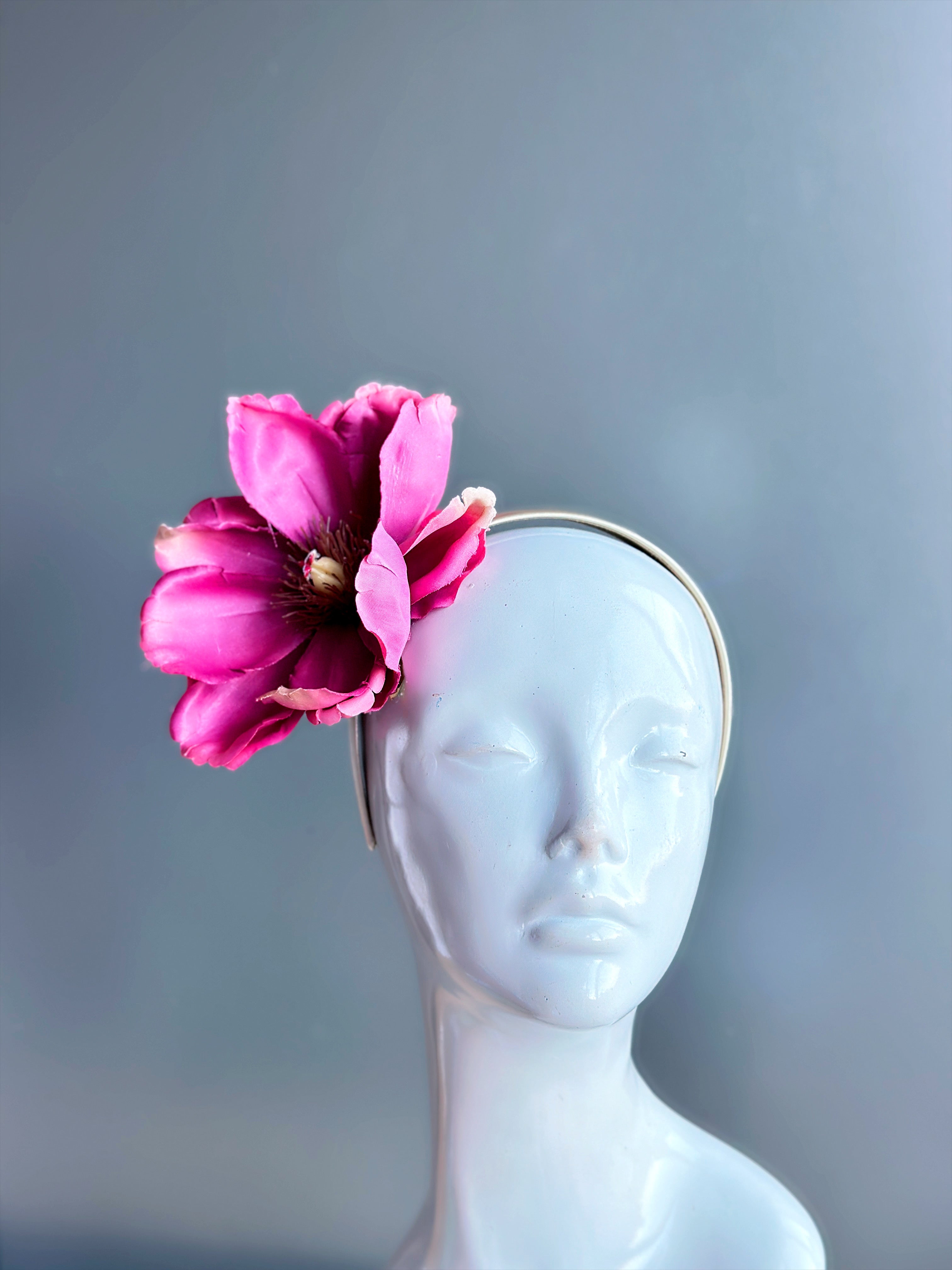 Pink Oversized Flower -  Fascinator Hat