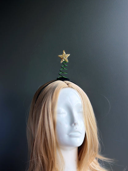 Christmas Tree Headband – Glitter Star Topper