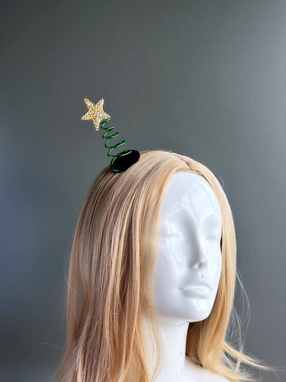 Christmas Tree Headband – Glitter Star Topper