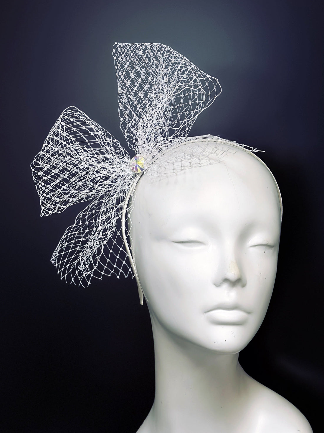 Tulle Bow Headband - White