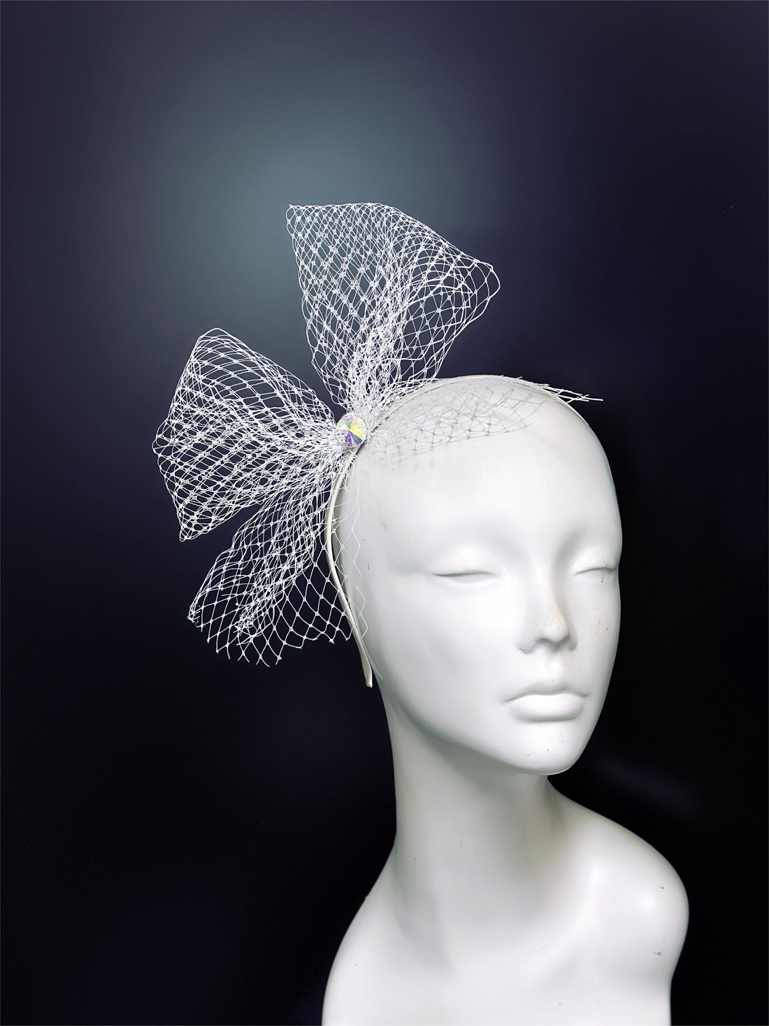 Tulle Bow Headband - White