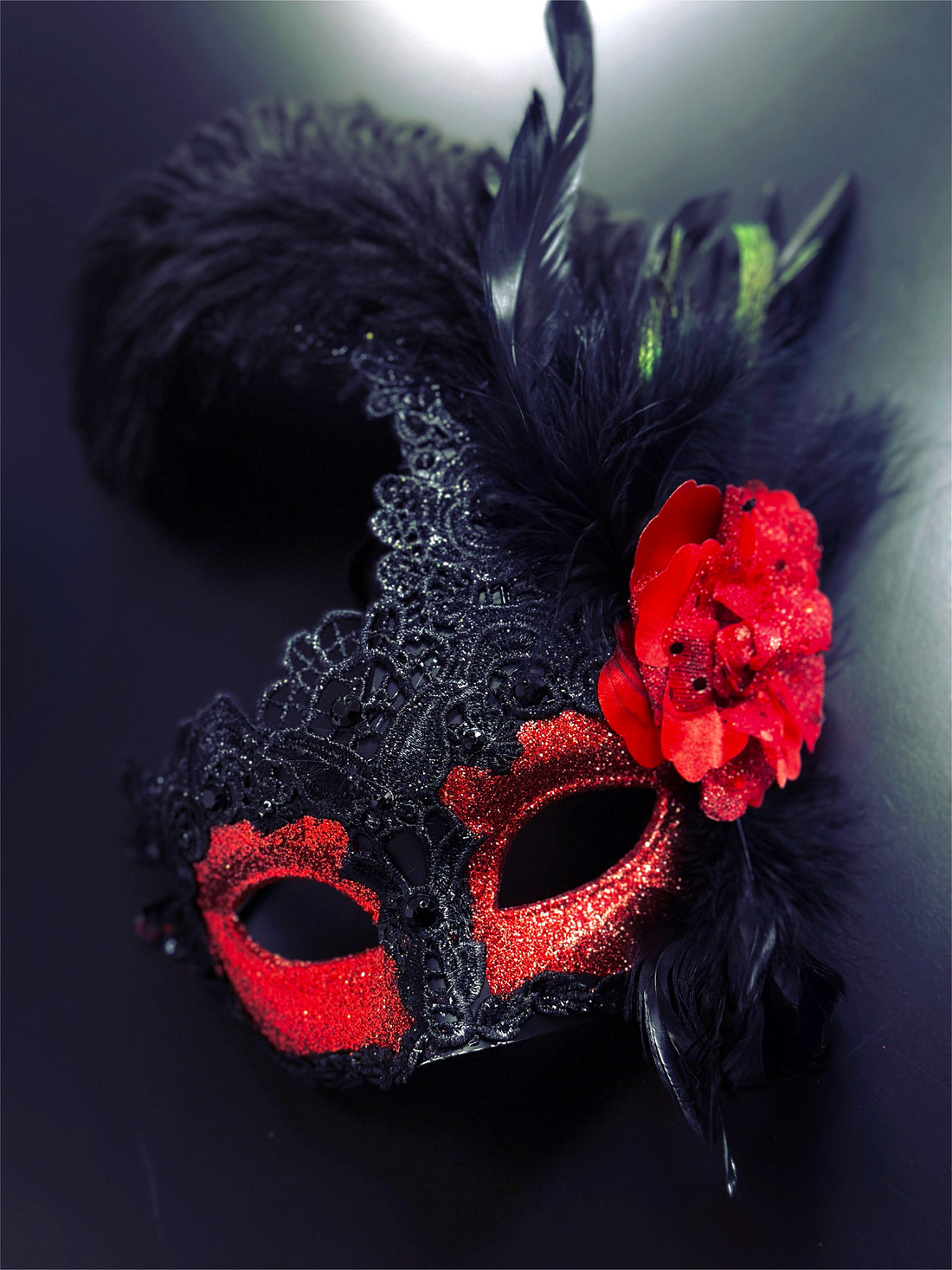 Scarlet Shadows Womens Mask -  Red &amp; Black