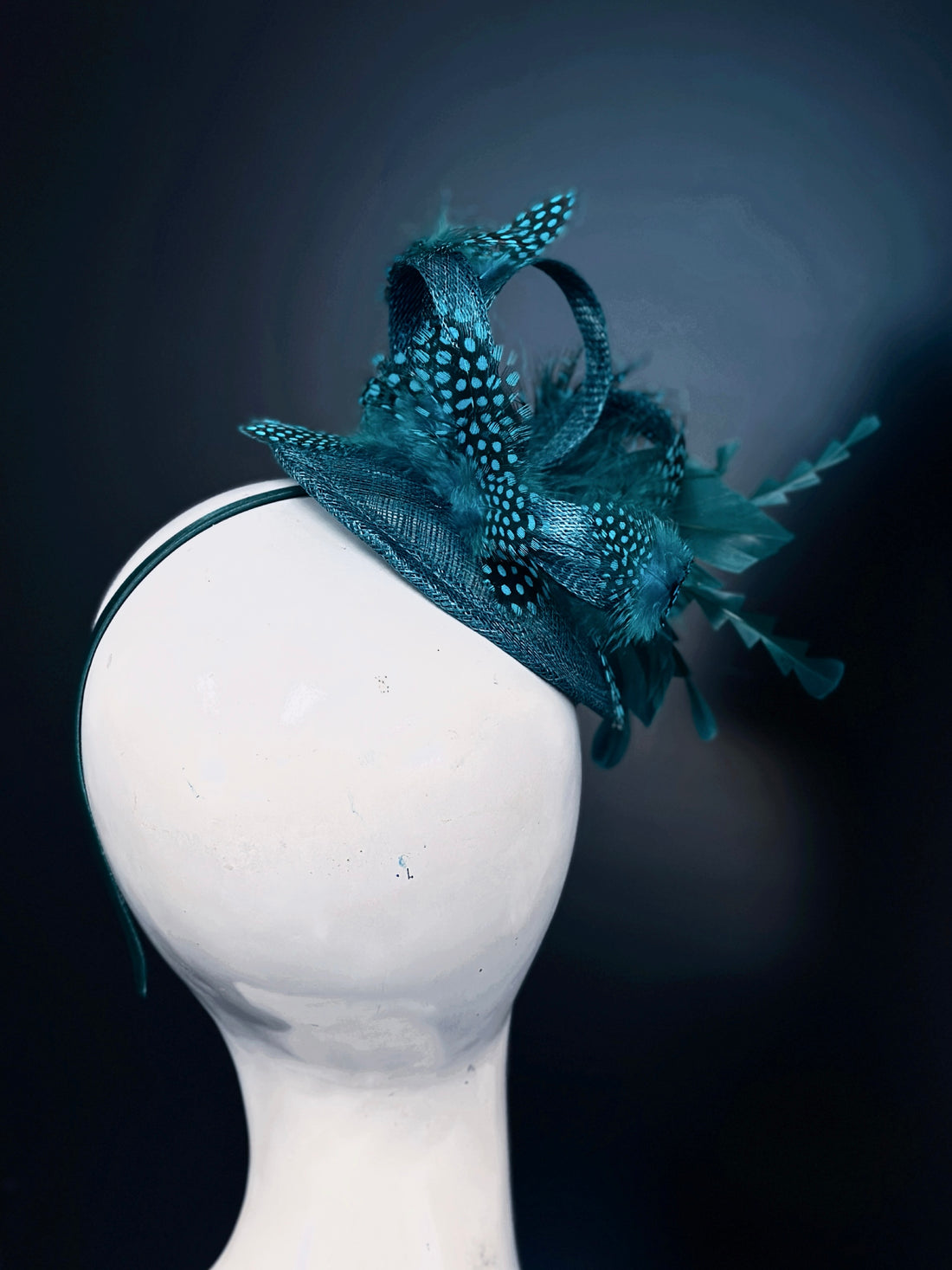Teal Feather Fascinator Hat