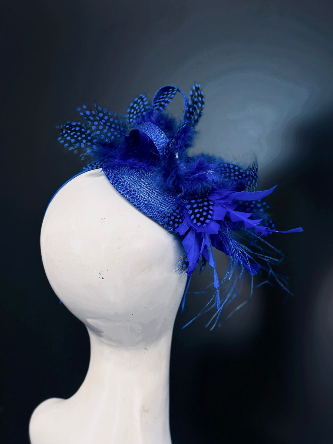 Cobalt Blue Feather Fascinator Hat