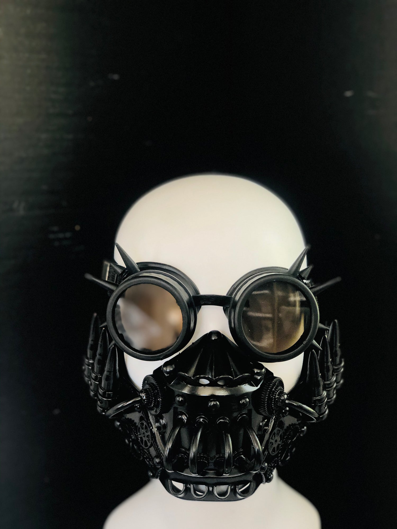 Steampunk Respirator Cosplay Mouthguard Spike Goggles Black