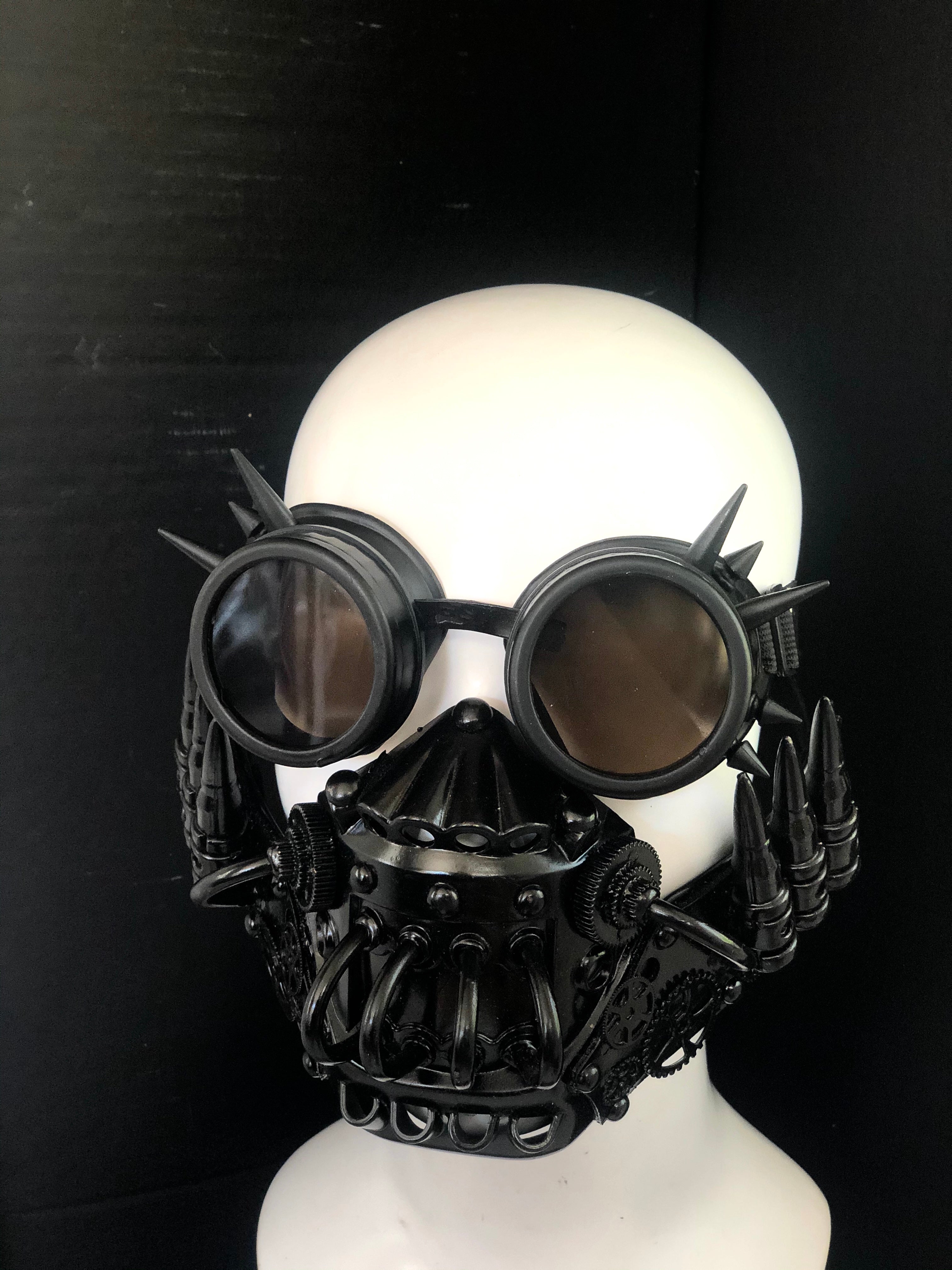 Cosplay Respirator Spike Goggles - Black