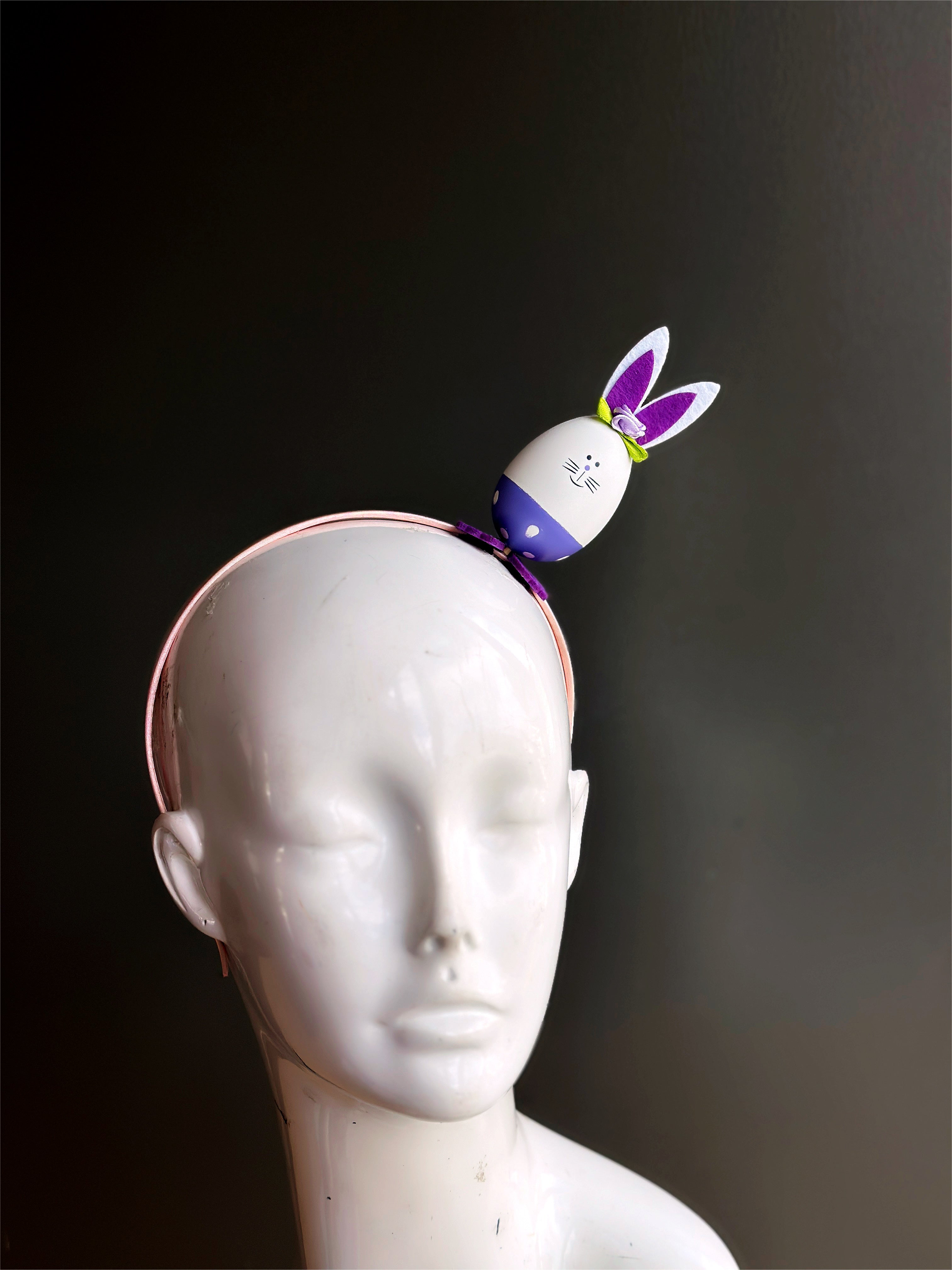 Fascinator Easter Bunny Purple White