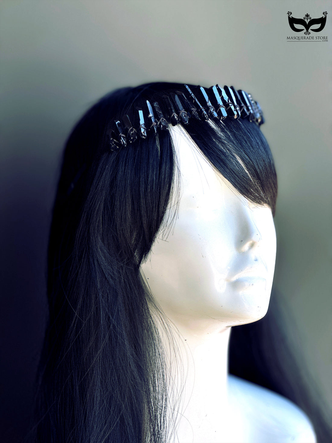 Obsidian Crown – Black Quartz Headband