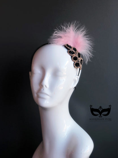 Tea Party Fascinator - Pink Feather