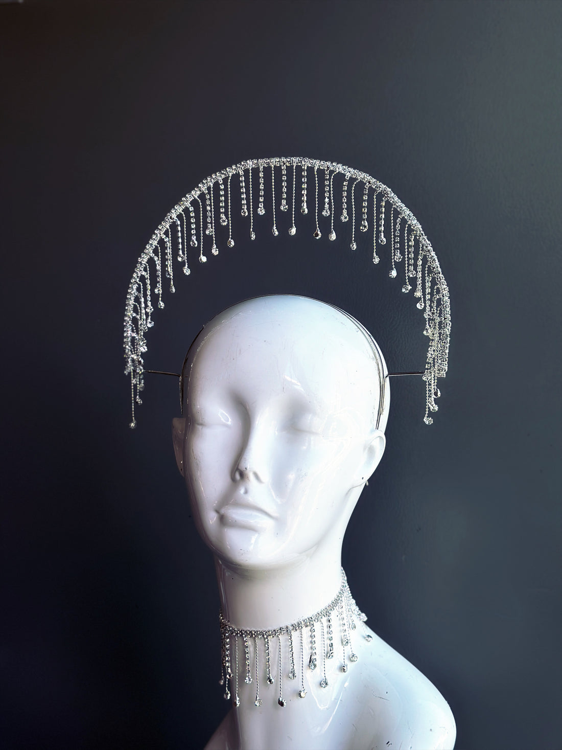 Crystal Halo and Choker - Silver