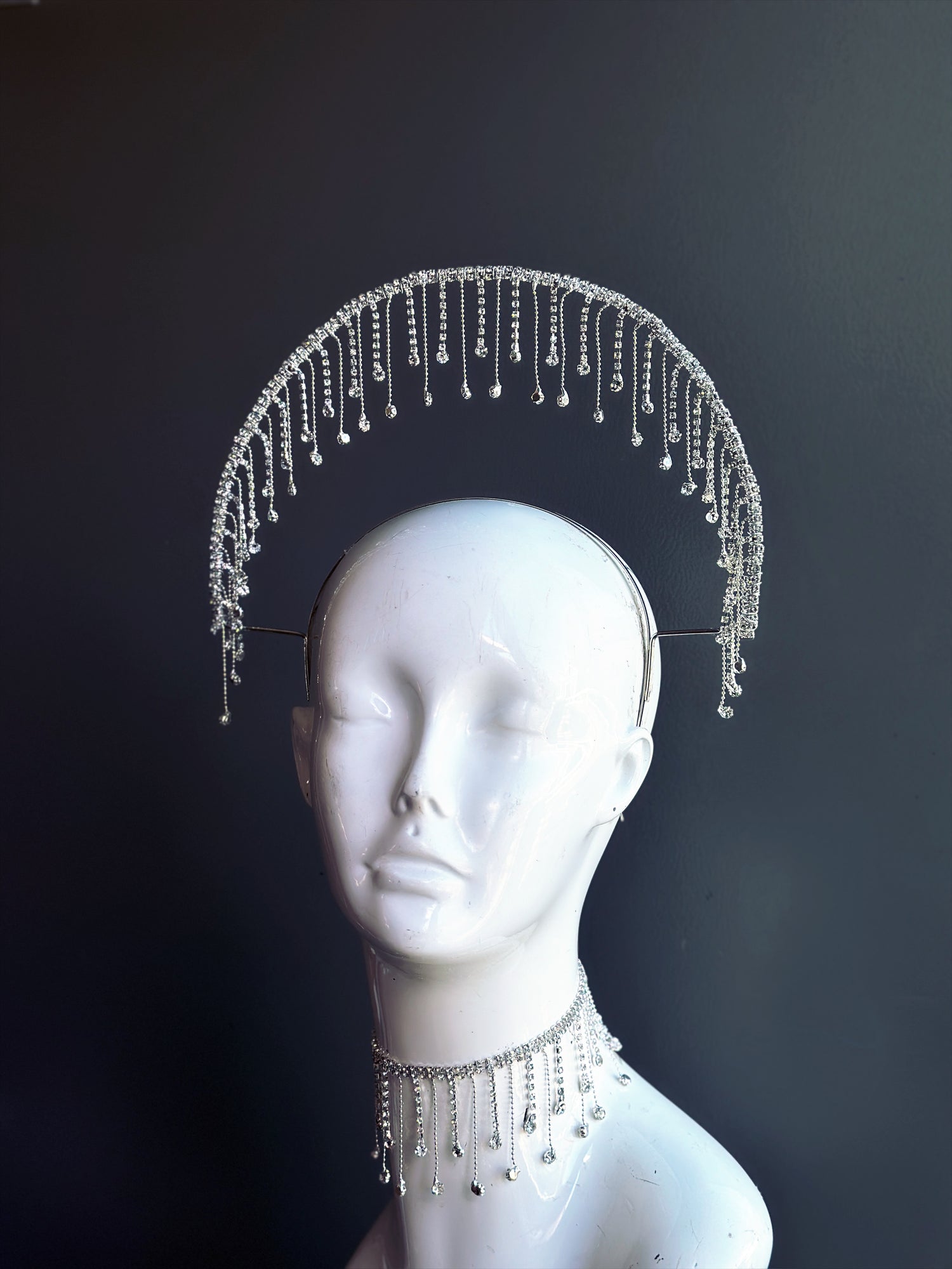 Crystal Halo and Choker - Silver