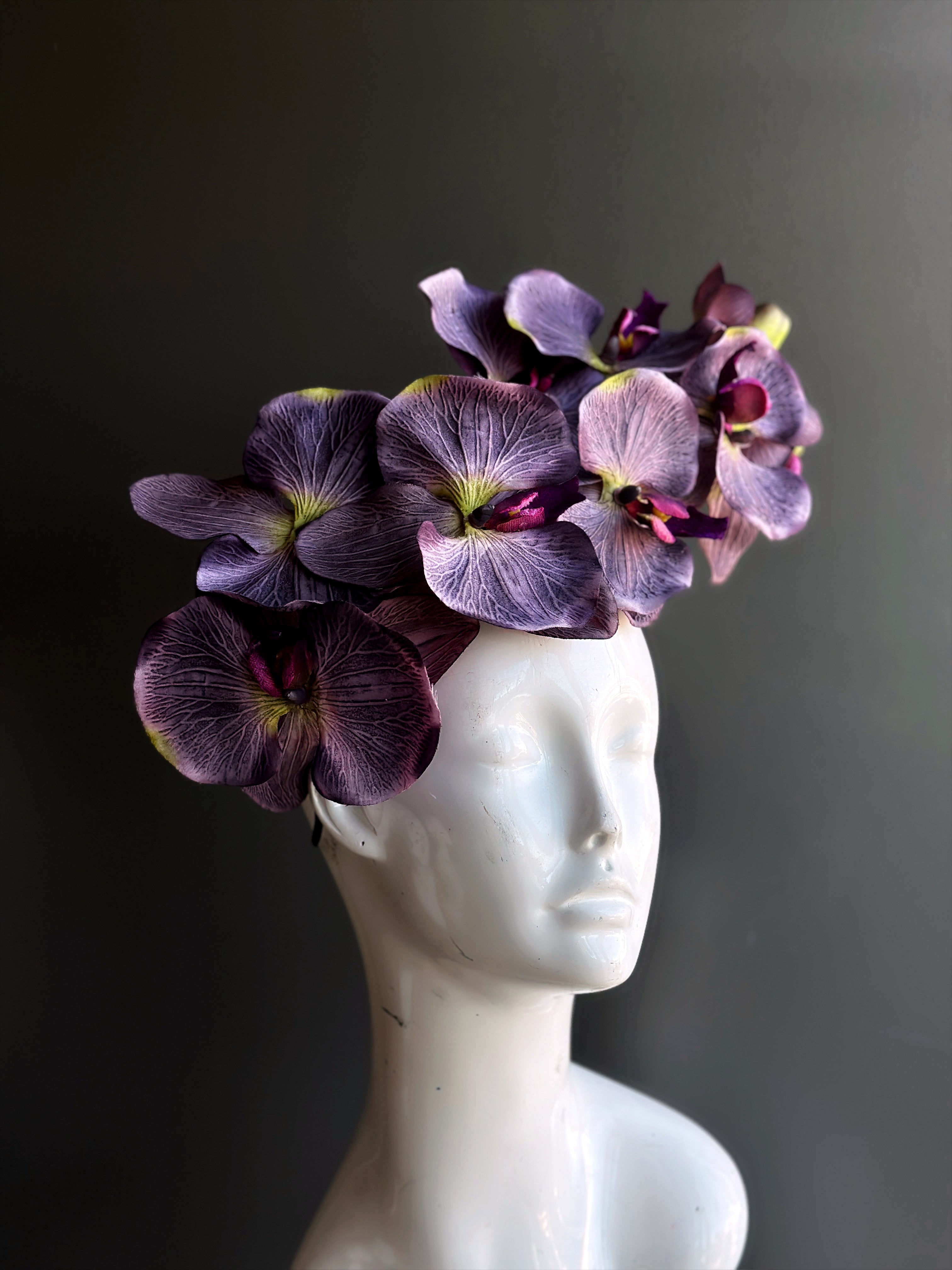 Fascinator Hat Orchid Flower Purple