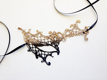 Phantom Lace Mask - Gold Ombre