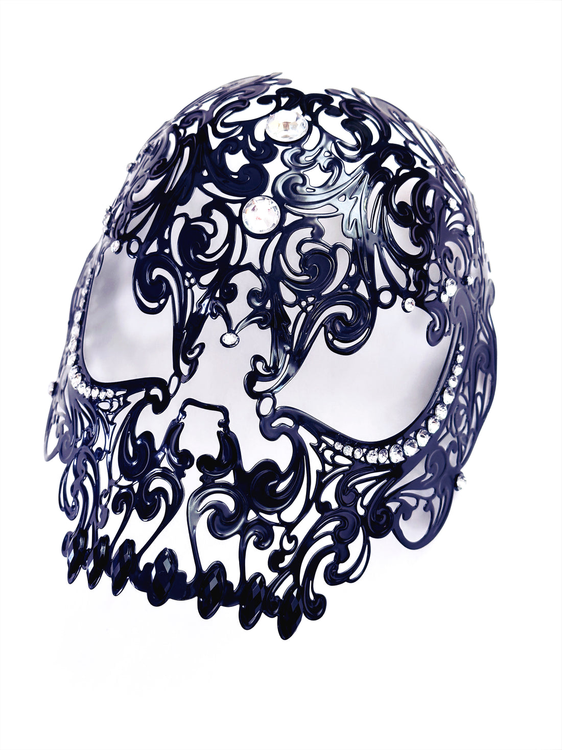 Metal Skull - Black And Crystal