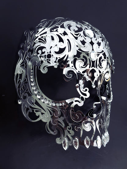 Metal Skull Mask - Silver
