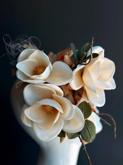 Magnolia - Sinamay Fascinator